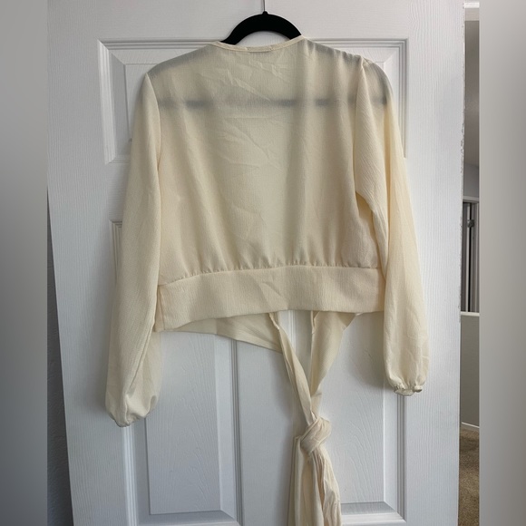 Cream Wrap Fashion Nova Long Sleeve - Picture 2 of 4